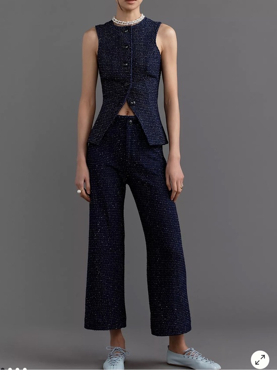 Maeve Pants - Anthropologie Colette Tweed Cropped Wide-Leg Pants by Maeve Size 23